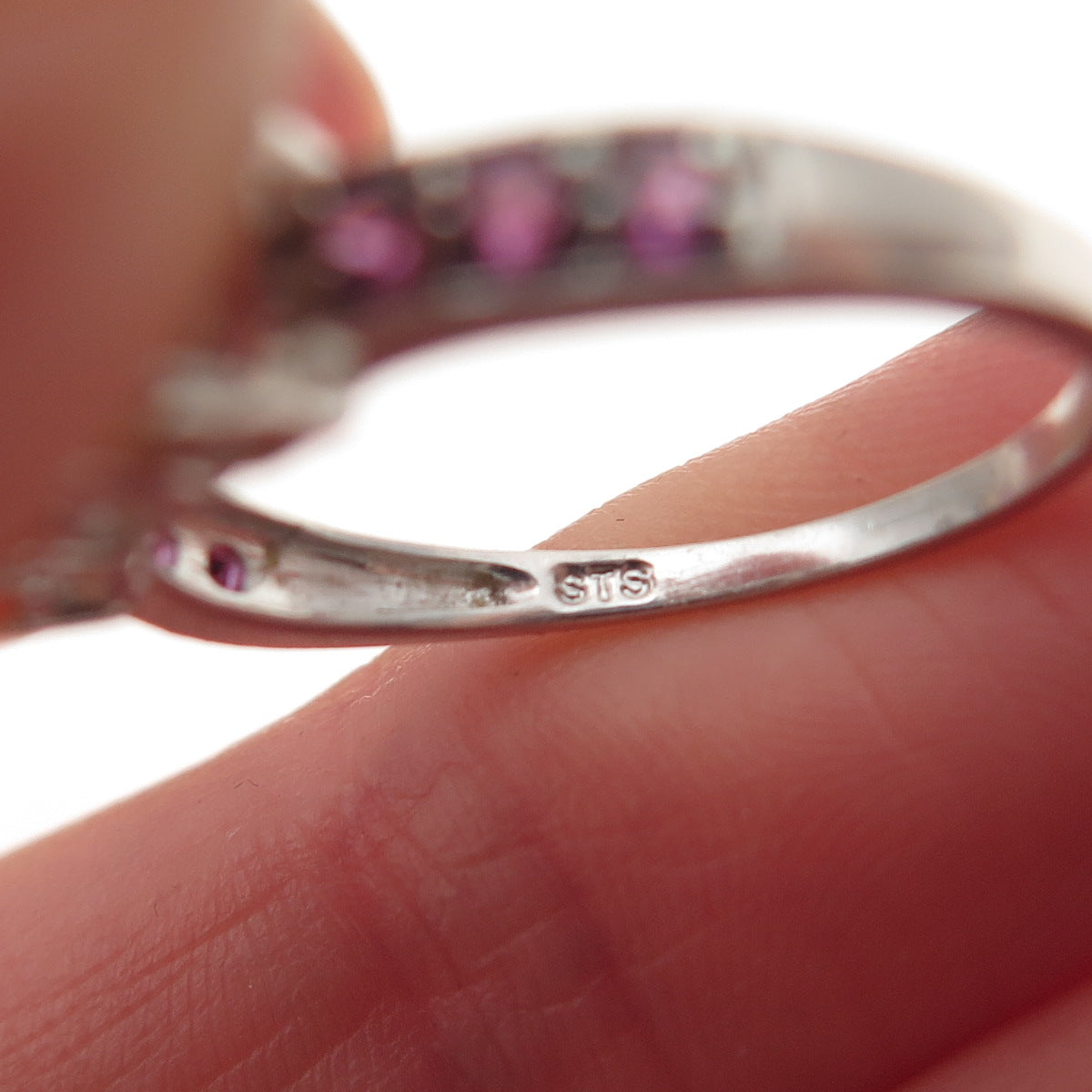 Chuck Clemency 925 Sterling Silver Real Opal & Amethyst Ring Size 7