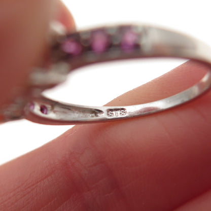 Chuck Clemency 925 Sterling Silver Real Opal & Amethyst Ring Size 7