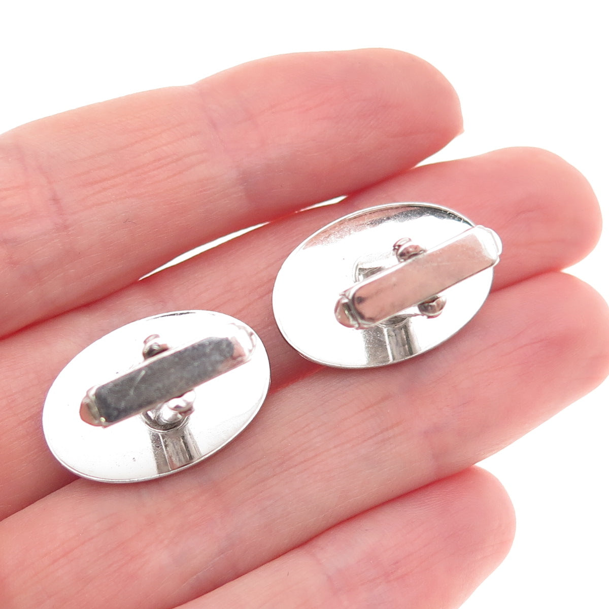 Anson 925 Sterling Silver Antique Art Deco Oval Cufflinks