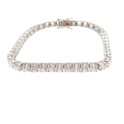 Ross Simons 925 Sterling Silver Round-Cut C Z Tennis Link Bracelet 7.5"