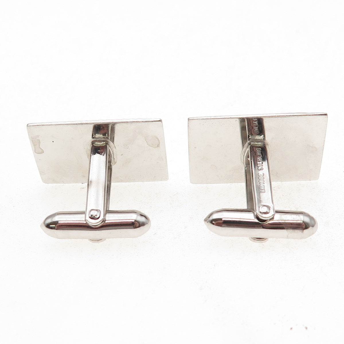 Lamode 925 Sterling Silver Vintage Diamond-Cut Cufflinks