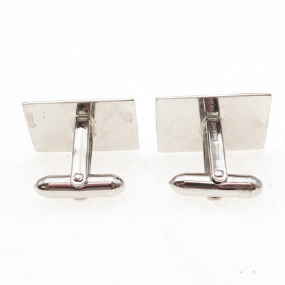 Lamode 925 Sterling Silver Vintage Diamond-Cut Cufflinks