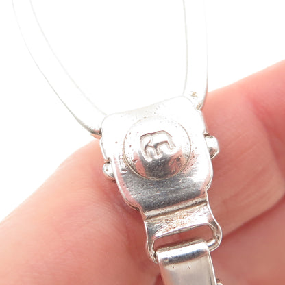 950 Silver 2-Tone Vintage Leo Zodiac Sign Key Fob Chain Holder
