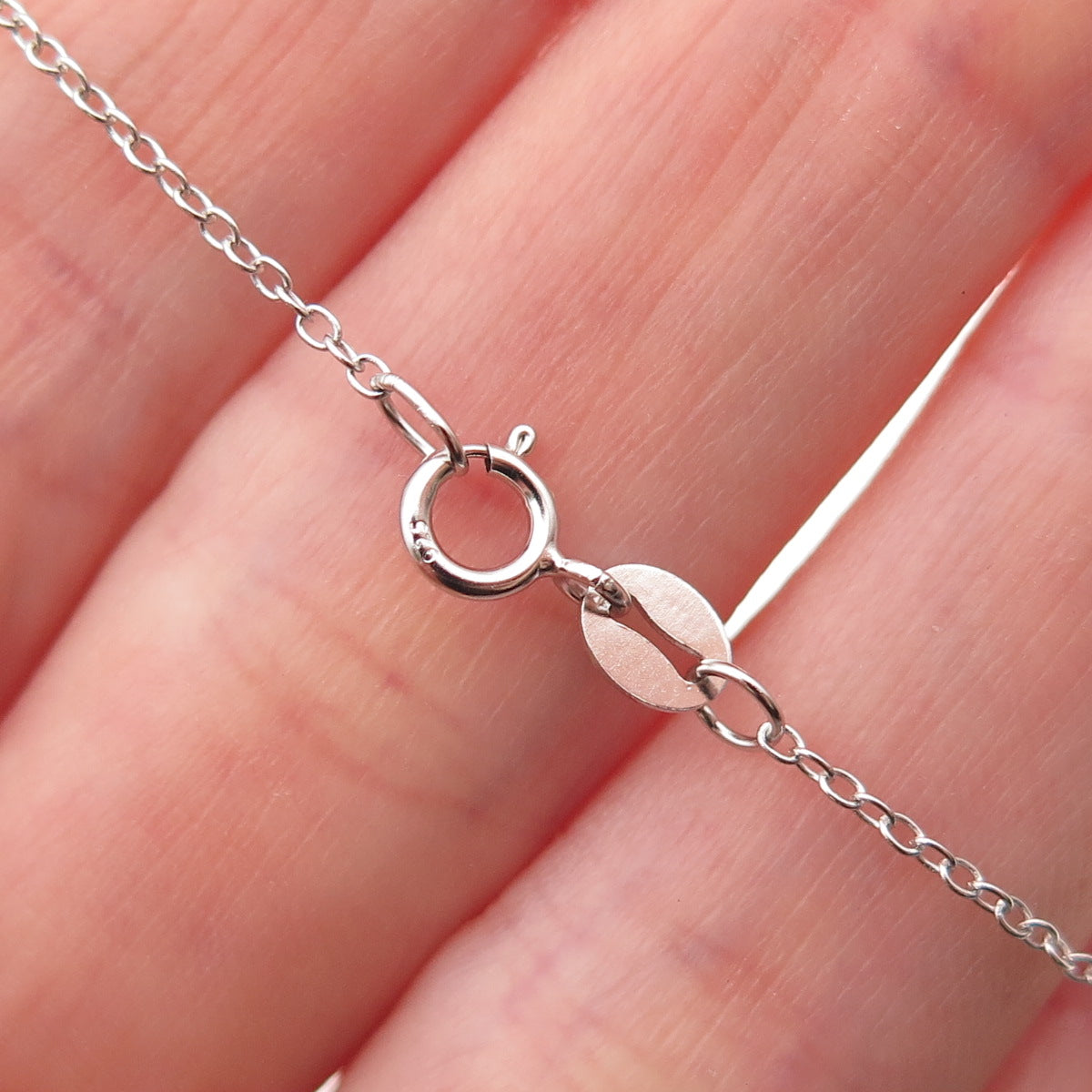 Kendra Scott 925 Sterling Silver Real Diamond Heart Cable Chain Necklace 18"