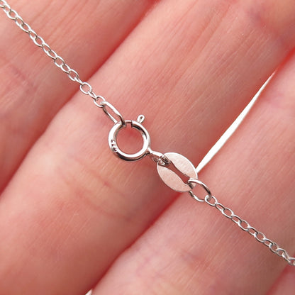 Kendra Scott 925 Sterling Silver Real Diamond Heart Cable Chain Necklace 18"