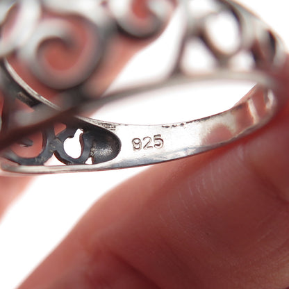 Nevada 925 Sterling Silver Vintage Spiral Oxidized Ring Size 8.25