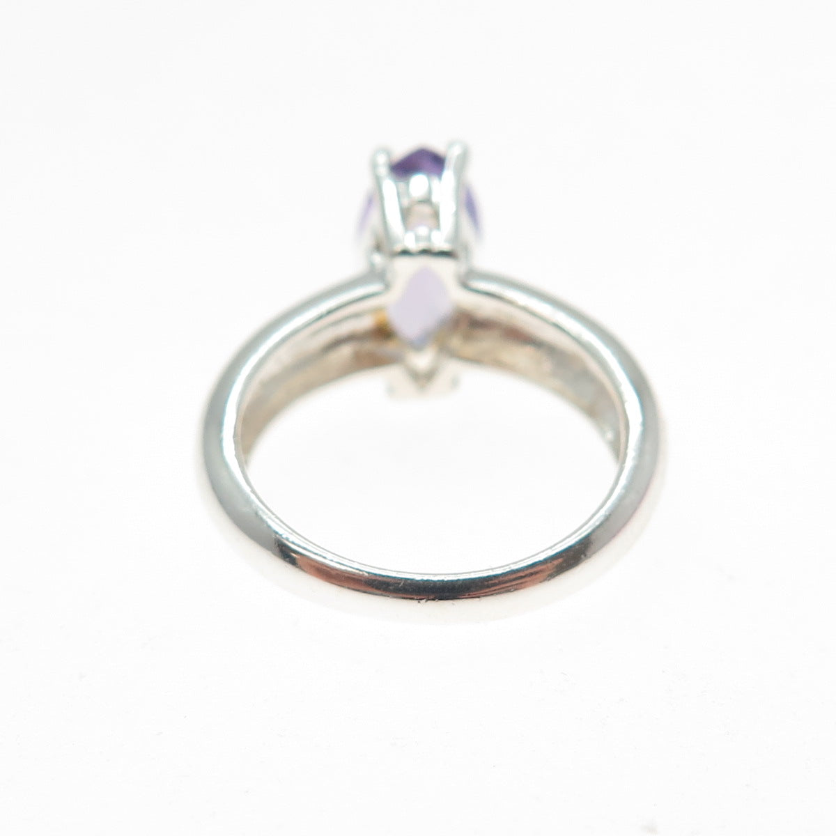CLYDE DUNEIER CID 925 Sterling Silver Vintage Real Amethyst Ring Size 5.25