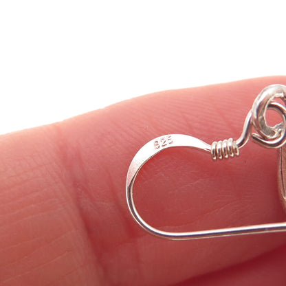 925 Sterling Silver Vintage Irish Claddagh Oxidized Dangle Earrings