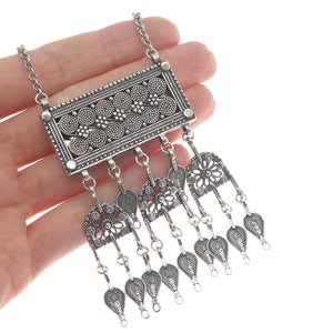 AZRIEL DAVID 925 Sterling Silver Vintage Locket Oxidized Rolo Chain Necklace 20"