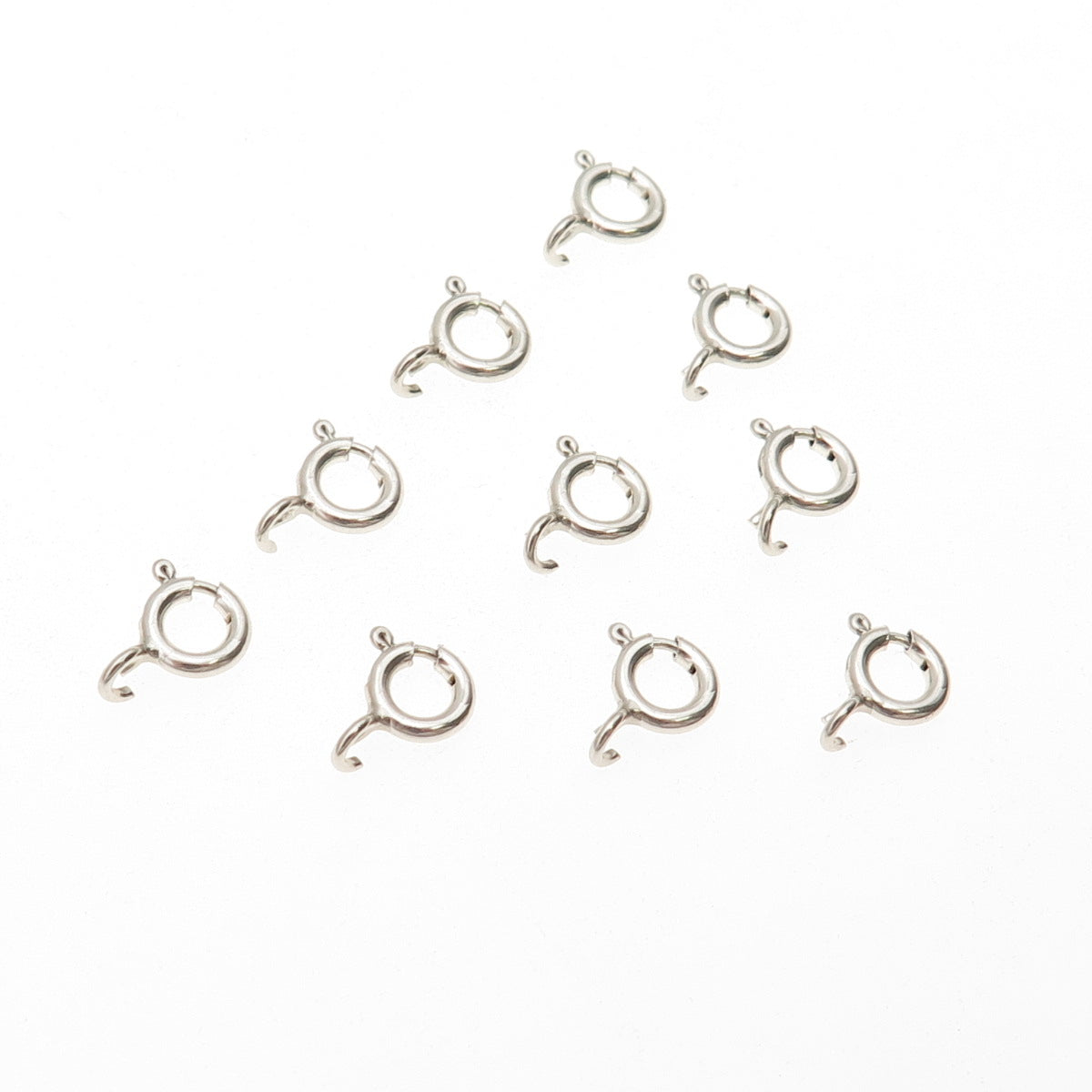 925 Sterling Silver Vintage SET of 10 Spring Ring Lock Clasps