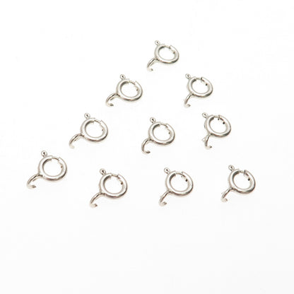 925 Sterling Silver Vintage SET of 10 Spring Ring Lock Clasps