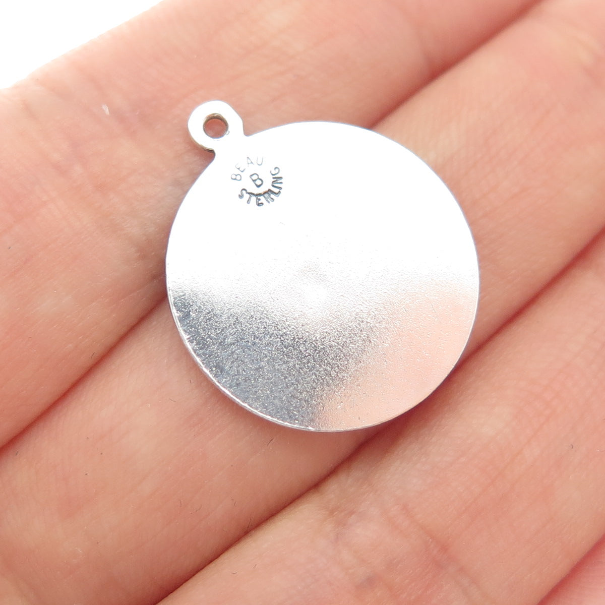 BEAU 925 Sterling Silver Vintage I Love You Oxidized Charm Pendant