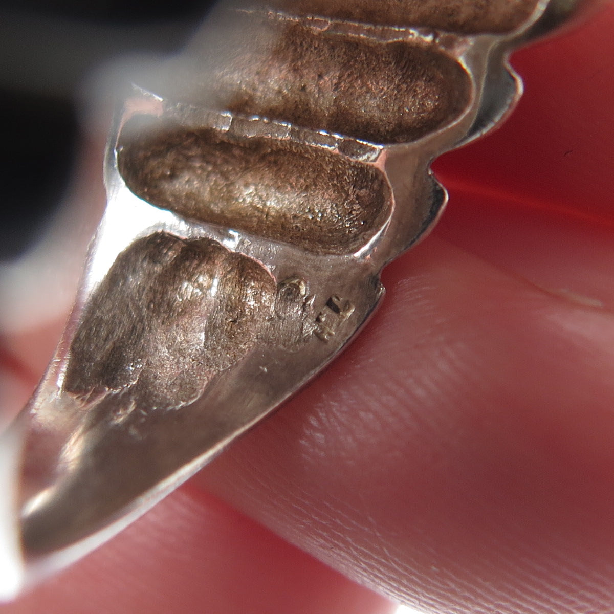925 Sterling Silver Vintage Modernist Petal Ring Size 6