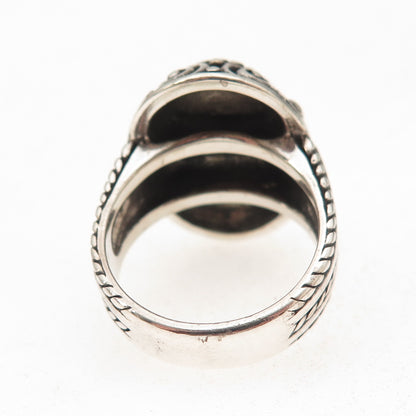 Carolyn Pollack 925 Sterling Silver Vintage Real Rhodonite Spiral Ring Size 7.5