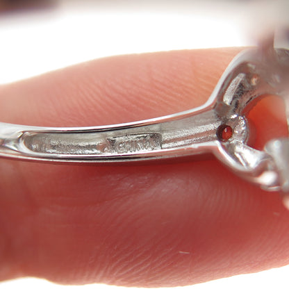 925 Sterling Silver Round & Princess-Cut C Z Sparkle Square Ring Size 9