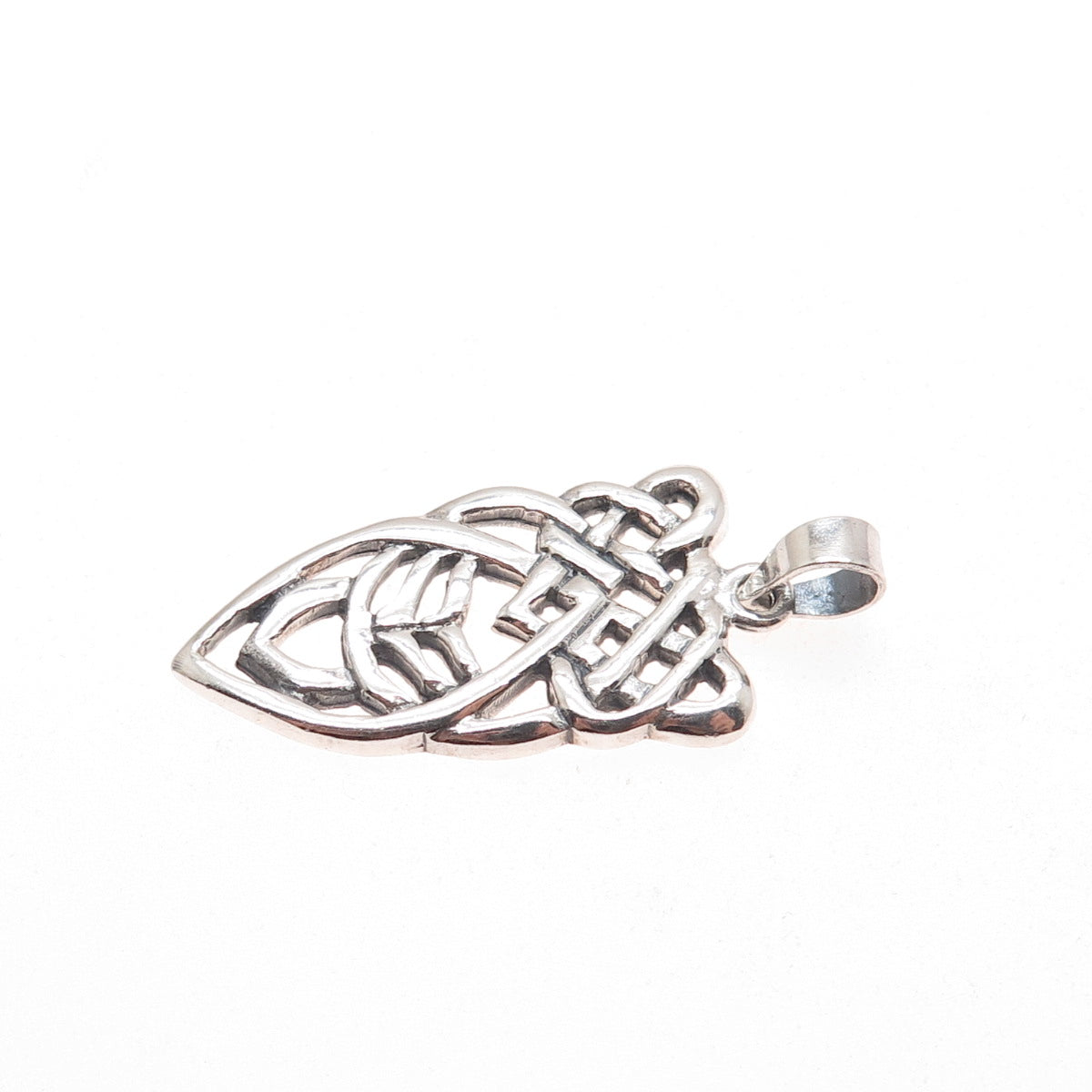 925 Sterling Silver Vintage Celtic Knot Oxidized Charm Pendant