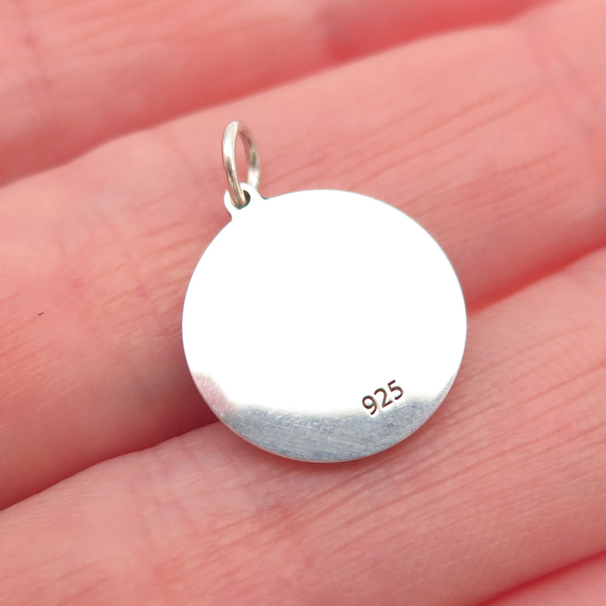 925 Sterling Silver Blue Enamel Leo Zodiac Sign Round Tag Mini Charm Pendant