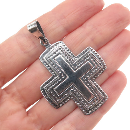 Bayanihan 925 Sterling Silver Vintage Cross Oxidized Pendant