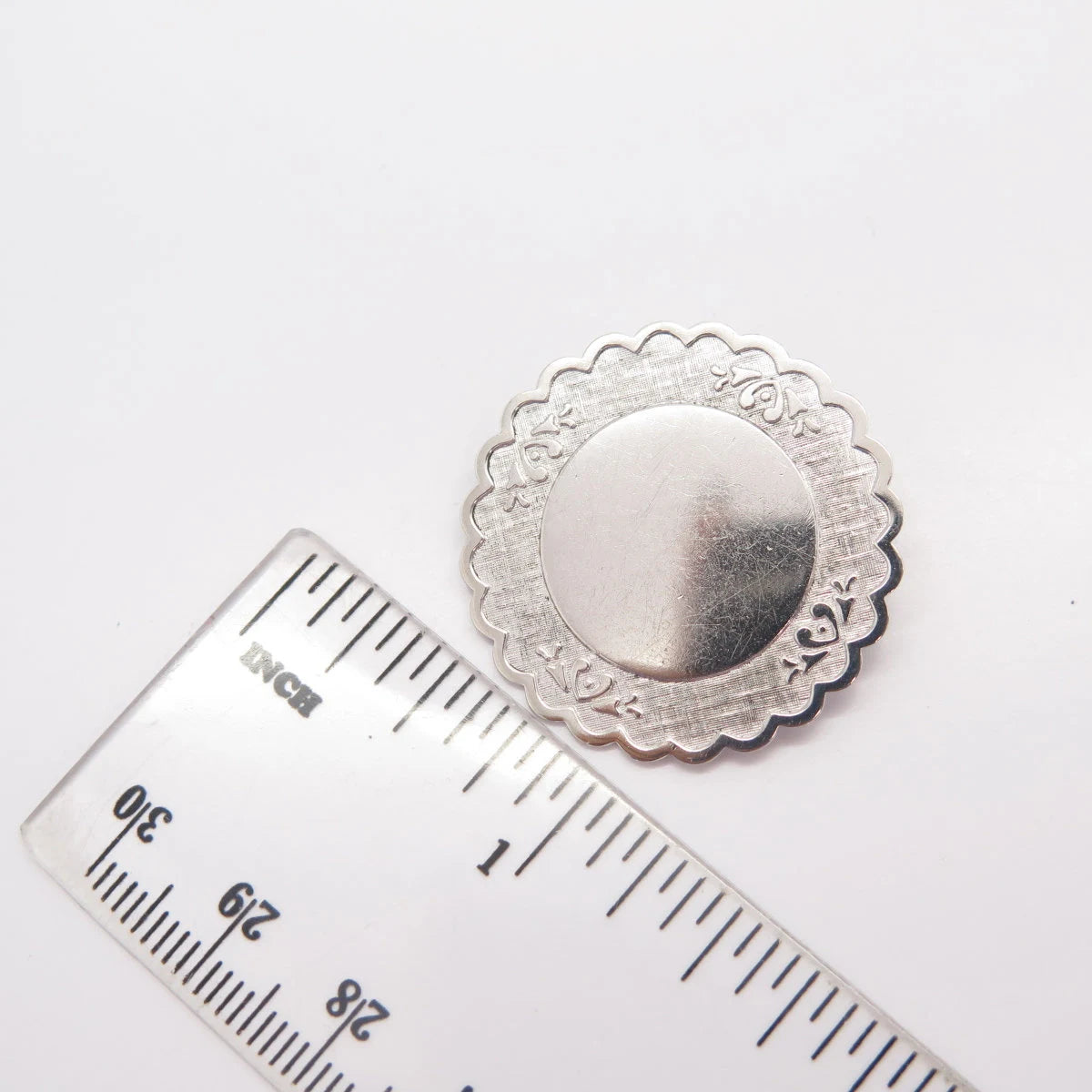 925 Sterling Silver Vintage Lamode Textured Pin Brooch