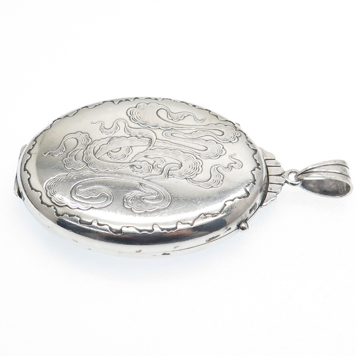 GORHAM 925 Sterling Silver Antique Art Deco Engraved "MGC" Locket Pendant #683