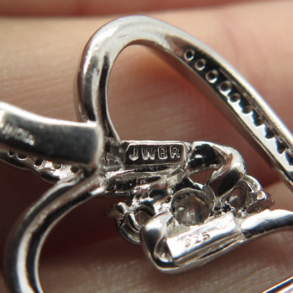 925 Sterling Silver Jane Seymour Real White Diamond Heart Slide Pendant
