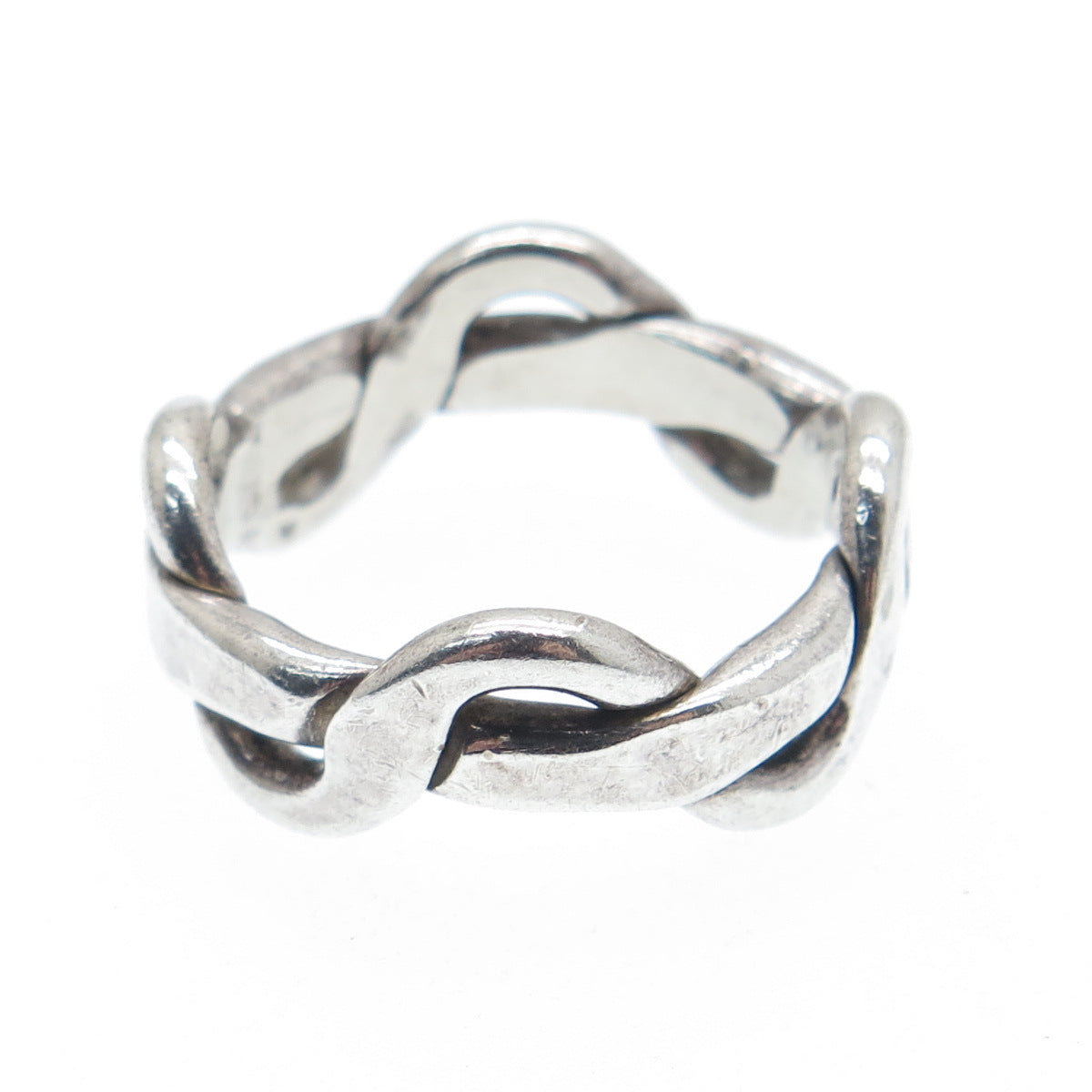 925 Sterling Silver Vintage Infinity Band Oxidized Ring Size 8