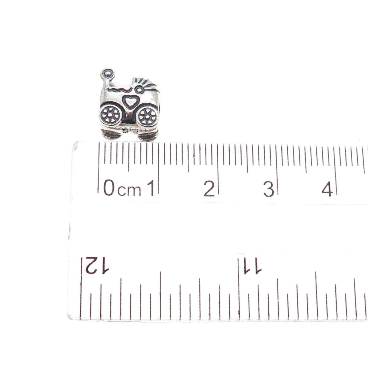 PANDORA 925 Sterling Silver Baby Carriage / Stroller Slide Bead Charm