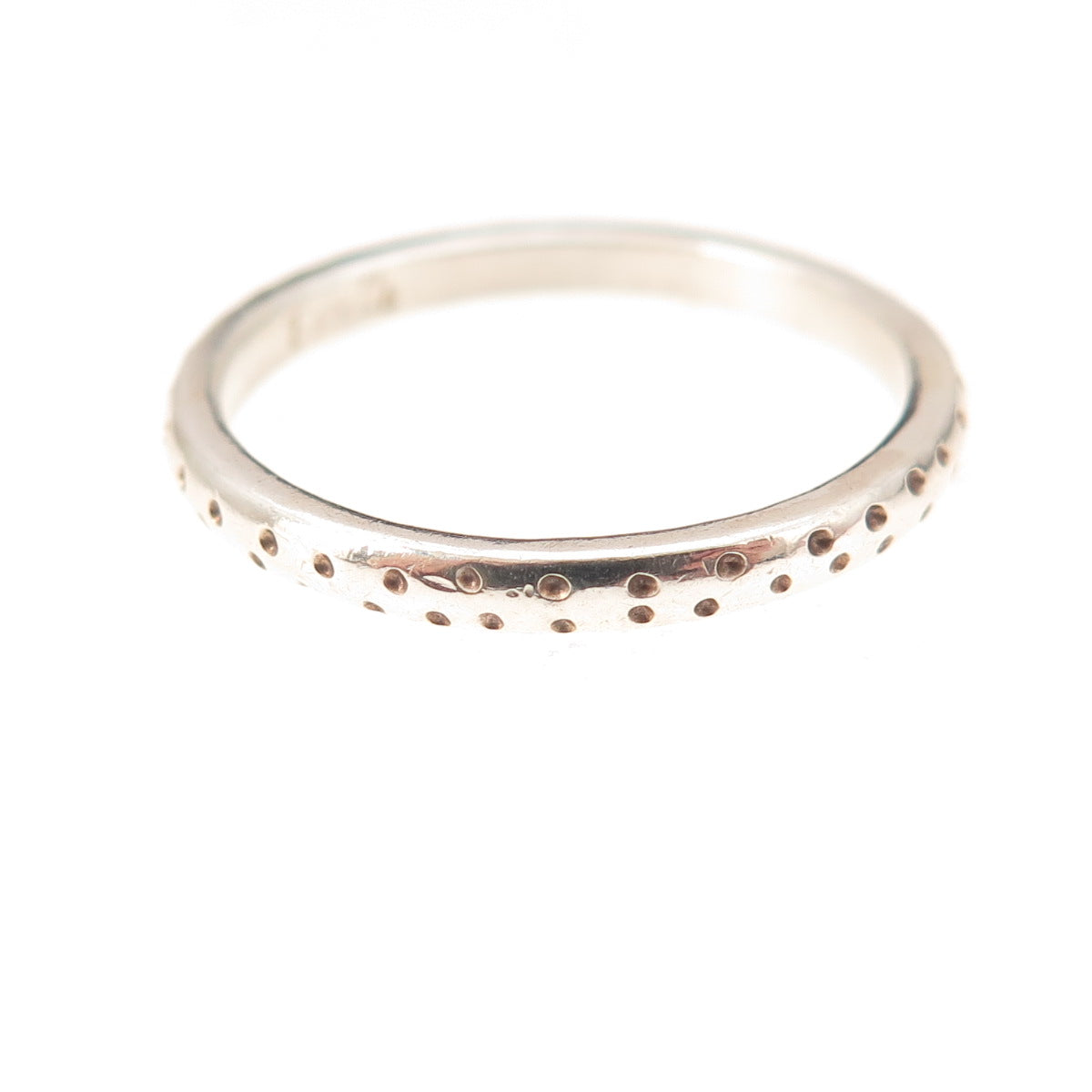 Estelle 925 Sterling Silver Vintage Dotted Oxidized Band Ring Size 7