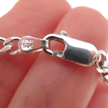 925 Sterling Silver Italy Curb Chain Necklace 18"