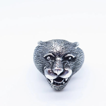925 Sterling Silver Vintage Wild Animal Ring Size 11.25