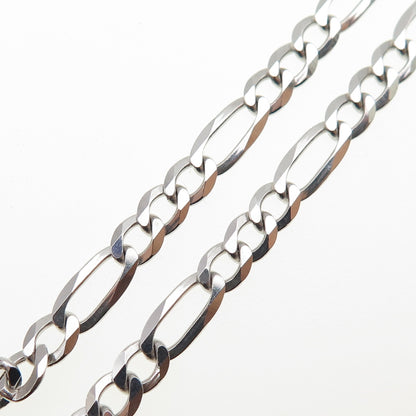 P. LUX 925 Sterling Silver Italy Figaro Chain Necklace 20"