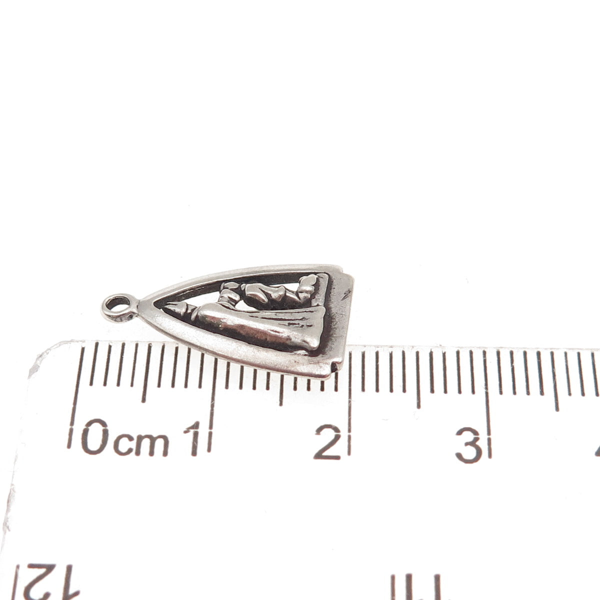 Sunwest 925 Sterling Silver Vintage Confirmation Oxidized Mini Charm Pendant