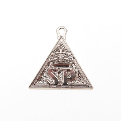 Morgans Sterling Silver Vintage Job’s Daughters Senior Princess Charm Pendant