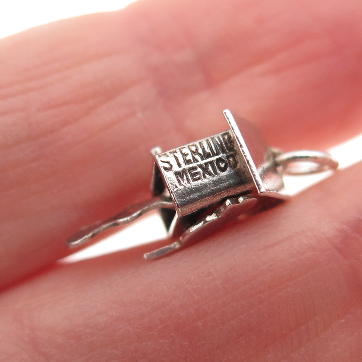 925 Sterling Antique Art Deco Mexico Birdhouse Articulated 3D Mini Charm Pendant