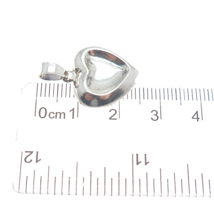 925 Sterling Silver Vintage Modernist Heart Minimalist Charm Pendant