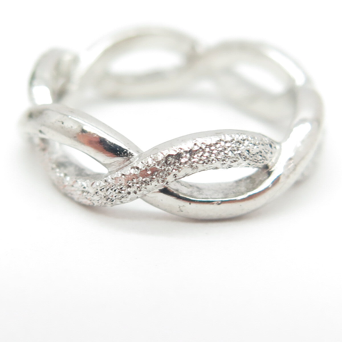 925 Sterling Silver All Around Infinity Link Band Ring Size 7.25