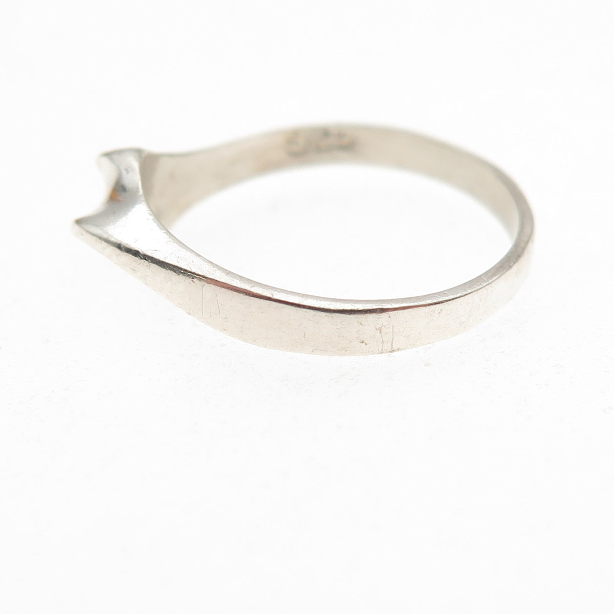 925 Sterling Silver Vintage Mexico Modernist Oxidized Ring Size 5.5