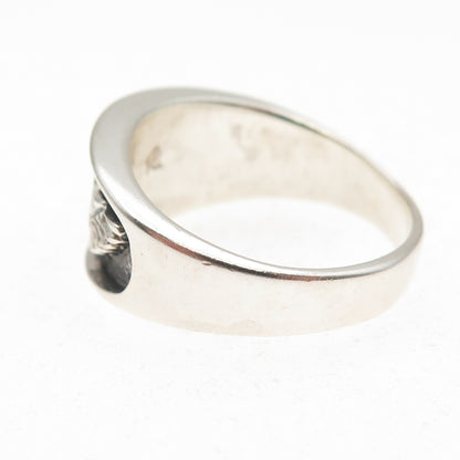 Ted Ott 925 Sterling Silver Vintage Eagle Oxidized Ring Size 11
