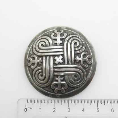 KAUNIS KORU 916H Silver Vintage 1960 Finland St. Johns Arms Oxidized Pin Pendant