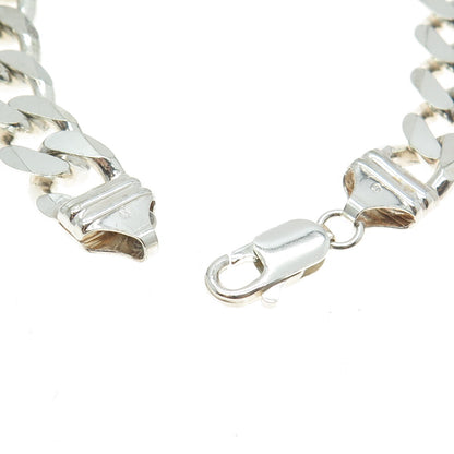 925 Sterling Silver Vintage Italy Cuban Link Bracelet 8.75"