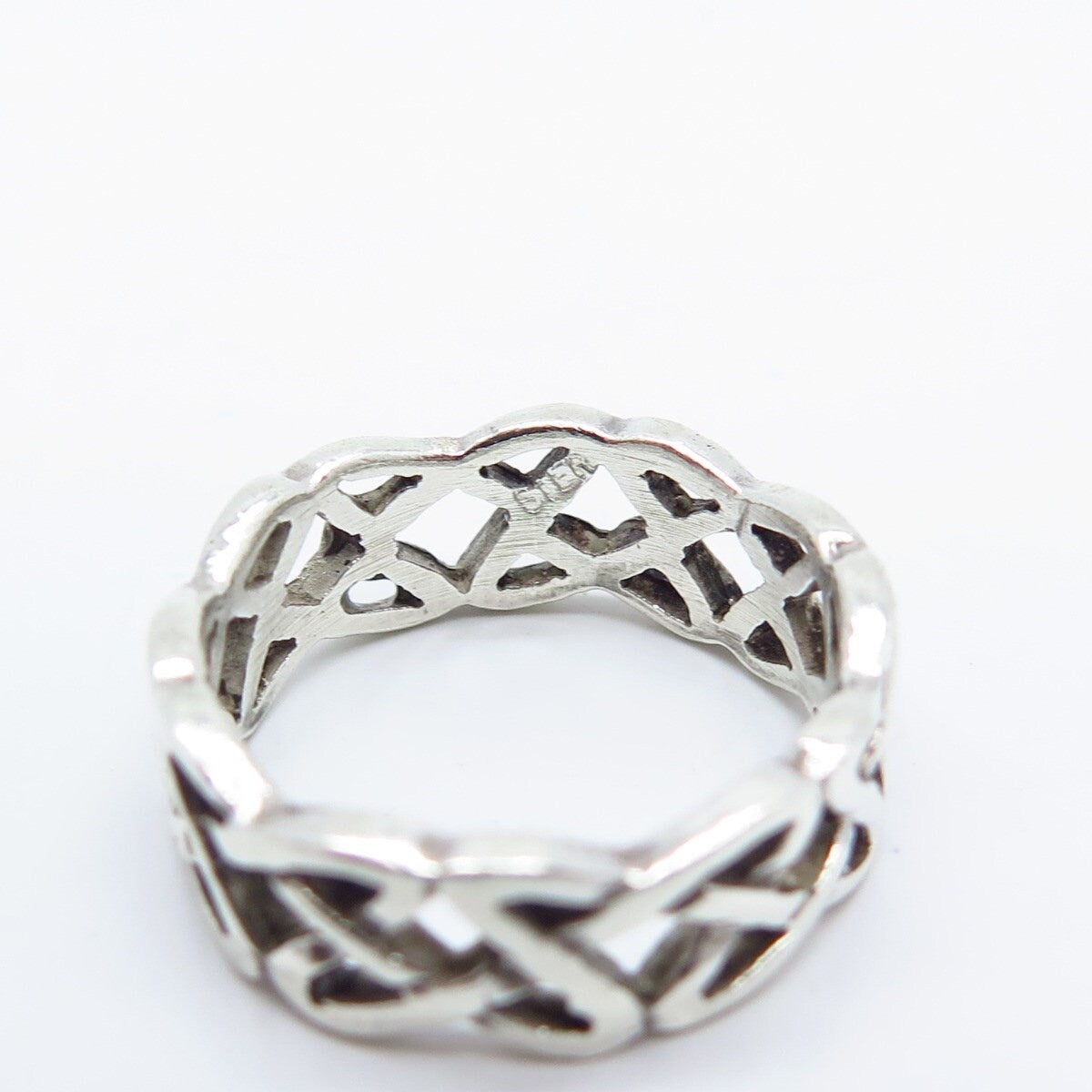 925 Sterling Silver Vintage Celtic Band Ring Size 6