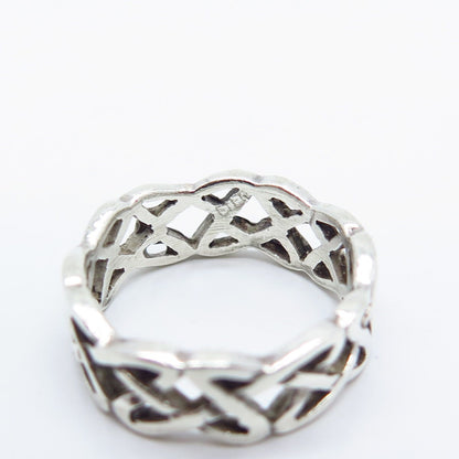 925 Sterling Silver Vintage Celtic Band Ring Size 6