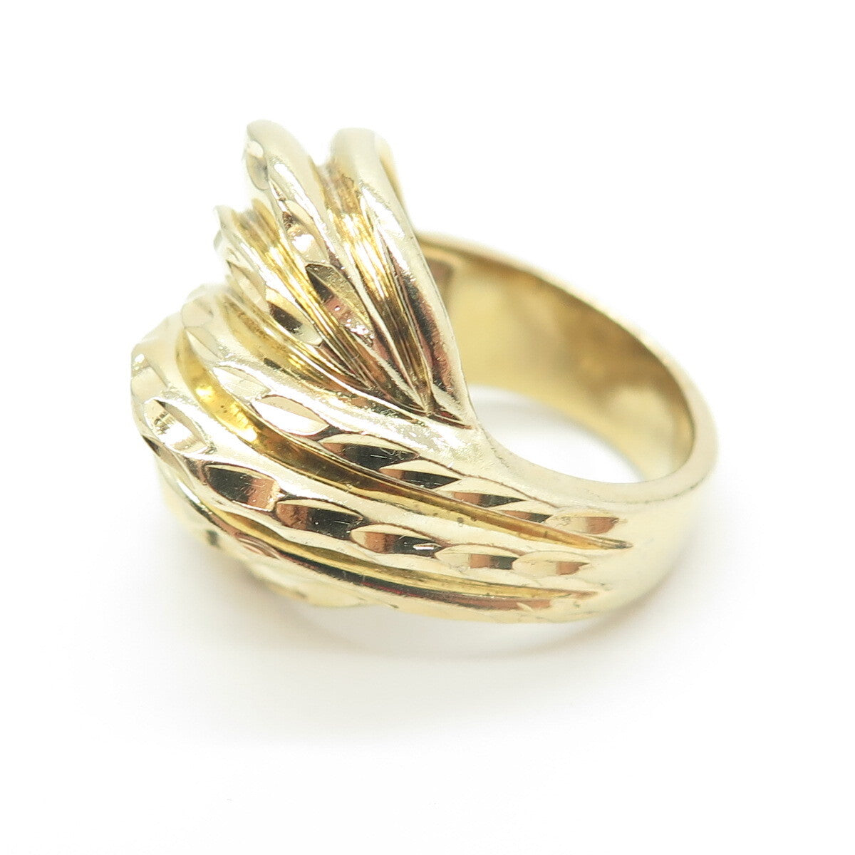 CHAPAL ZENRAY 925 Sterling Silver Gold Plated Twisted Ring Size 6