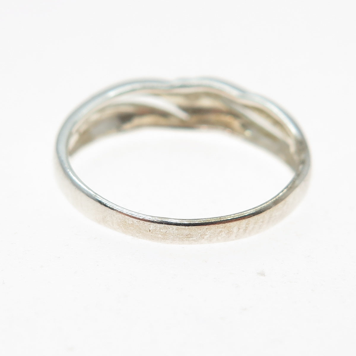 925 Sterling Silver Vintage Modernist Wavy Ring Size 8.25