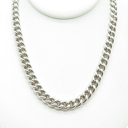 RALPH LAUREN 925 Sterling Silver Vintage Cuban Chain Toggle Clasp Necklace 16"