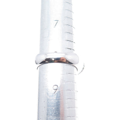 925 Sterling Silver Enamel Round-Cut C Z Modernist Dome Ring Size 8.25