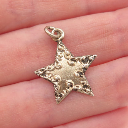 Thomas F. Brogan Co. Sterling Silver Antique Art Deco Ornate Star Charm Pendant