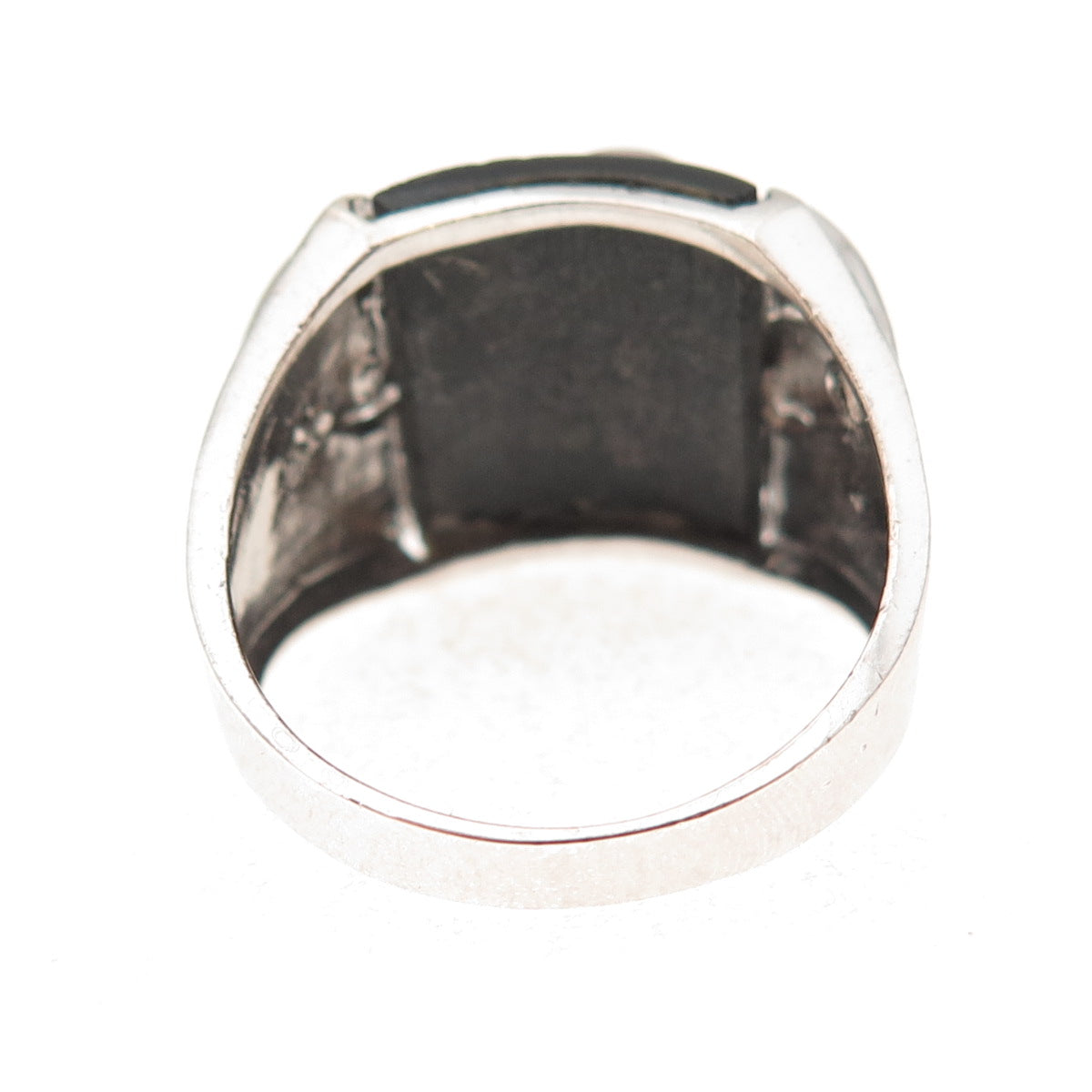 925 Sterling Silver Real Black Onyx Pink & White C Z Eagle Ring Size 9.5