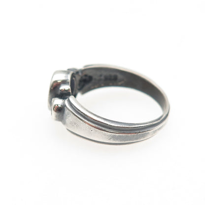 SAJEN 925 Sterling Silver Vintage Real Amethyst & Peridot Oxidized Ring Size 6