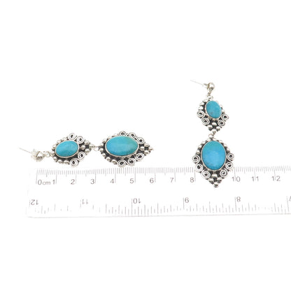 MWS Mark Wasserman Samara Sterling Silver Vintage Real Turquoise Swirl Earrings